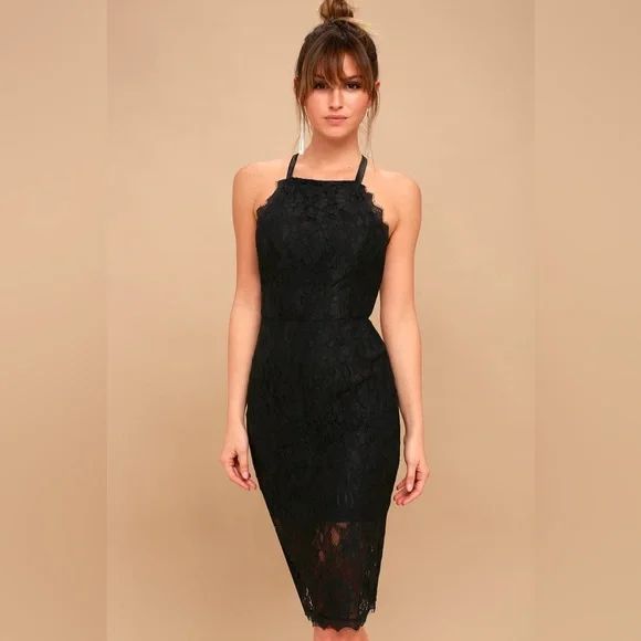 lulus black midi dress Lulus Women's How Much I Care Black Off-the-Shoulder Midi Dress, New,   Discount Whales